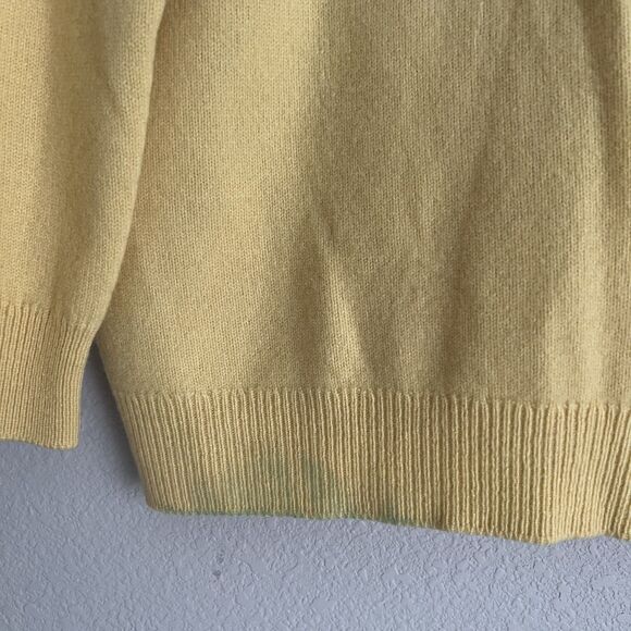 Vintage Cashmere by Pringle Scotland Cardigan Size 46 XL Yellow - Picture 4 of 6
